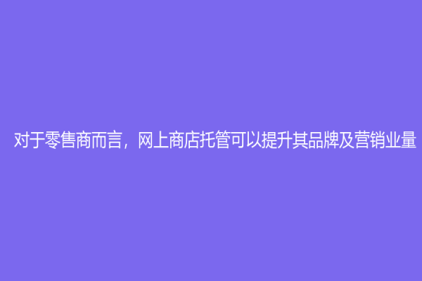 對于零售商而言，網上商店托管可以提升其品牌及營銷業量